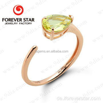 Trendy natürlicher Edelstein 14k Gold Ring Paar Ring